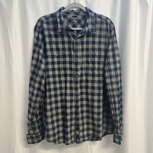 Toad & Co. Men’s 100% Organic Cotton Blue Plaid Button Up Shirt XL